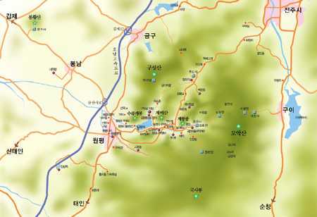 지도부분-모악산권